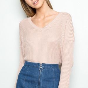 brandy melville baby pink knit sweater